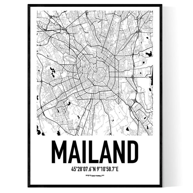 Mailand Karten Poster