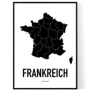 Frankreich Karten Poster