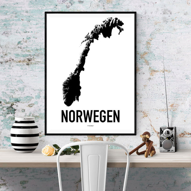 Norwegen Karten Poster