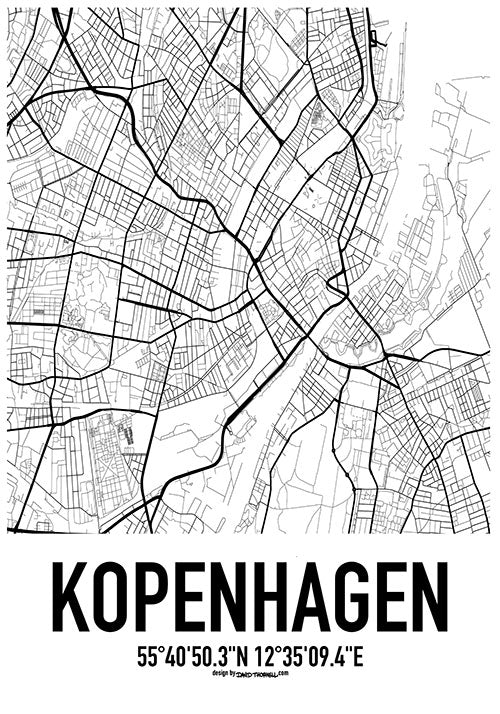 Kopenhagen Karten Poster