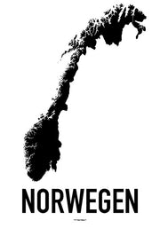 Norwegen Karten Poster