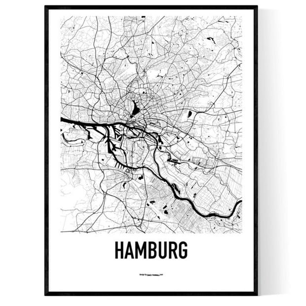 Hamburg Karten Poster