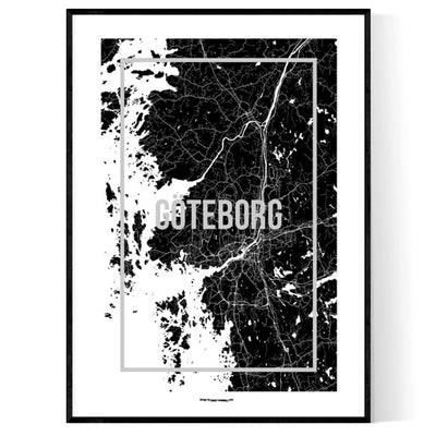 Göteborg Map Frame Poster