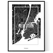 New York Map Frame Poster