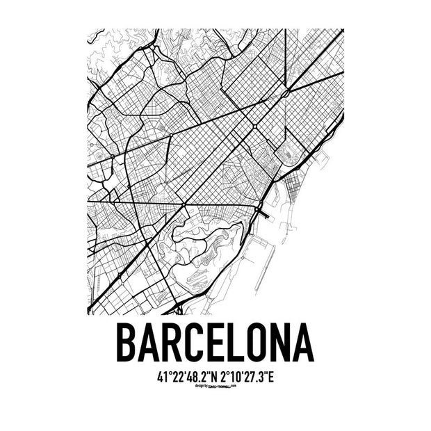 Barcelona Karten Poster