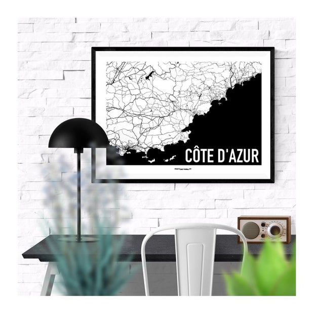 Côte d'Azur Karten Poster