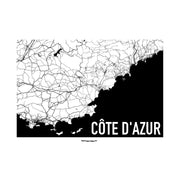 Côte d'Azur Karten Poster