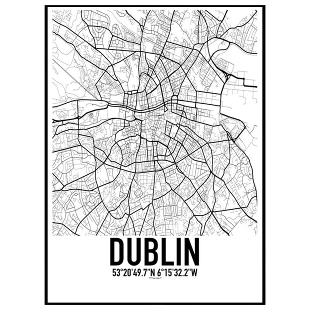 Dublin Karten Poster