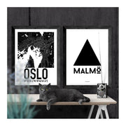 Oslo Blk Karten Poster