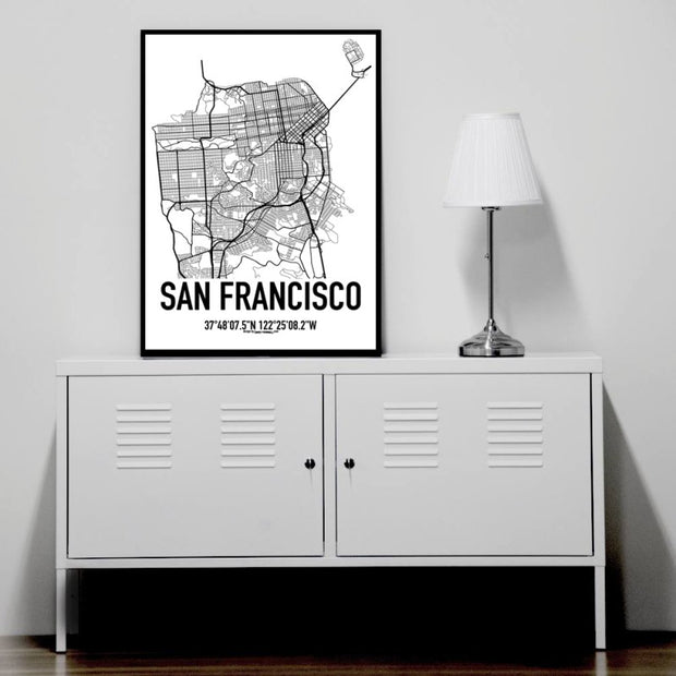 San Francisco Karta Poster