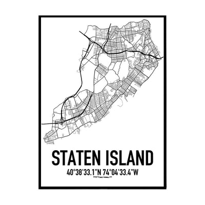 Staten Island Karten Poster